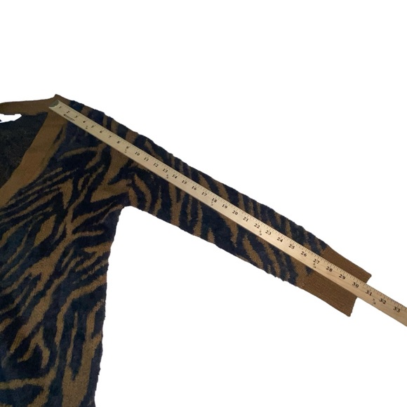 Time and Tru Fuzzy Zebra Print Eyelash Cardigan - Women’s M 8/10 NEW NWOT - Picture 5 of 10